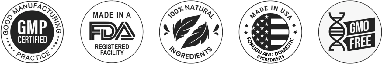 MemoHoney quality badges: Made in USA, GMP Certified, FDA Registered Facility, 100% Natural